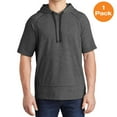 thumbnail image 1 of Sport-Tek ST297 Tri-Blend Wicking Fleece Short Sleeve Hooded Pullover, Dark Grey Heather, XS, Mens Pullover Hoodies and Sweatshirts, 1 of 1