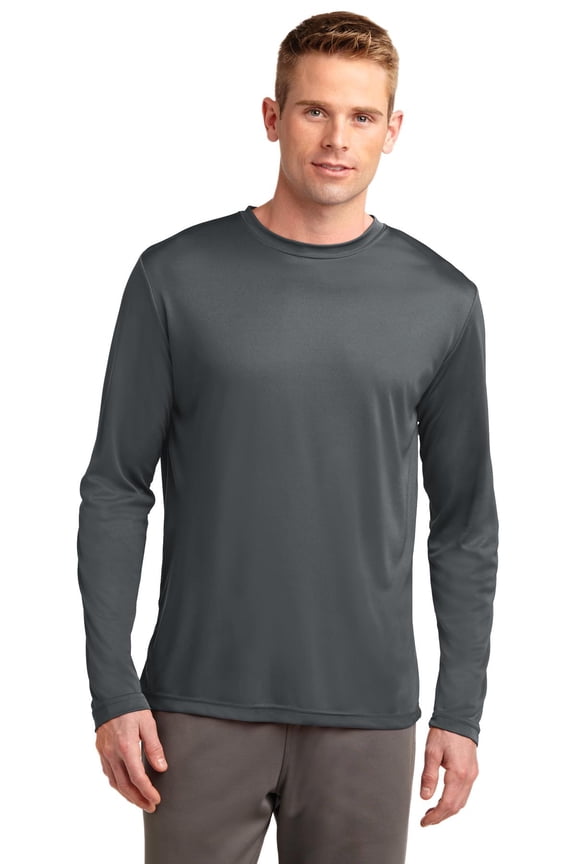 ST350LS Mens Long Sleeve PosiCharge Competitor Tees, Iron Grey - Small