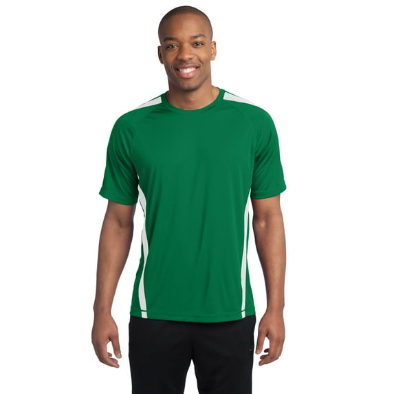 Sport-Tek ST351 Colorblock PosiCharge Competitor Tee, Kelly Green/ White, M