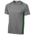 thumbnail image 1 of Sport-Tek ST361 Mens Heather Colorblock Contender Tees, Vintage Heather & Forest Green - 4XL, 1 of 3