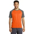 thumbnail image 1 of Sport-Tek ST362 Heather-On-Heather Contender Tee, Deep Orange Heather/Graphite Heather, 3XL, 1 of 1