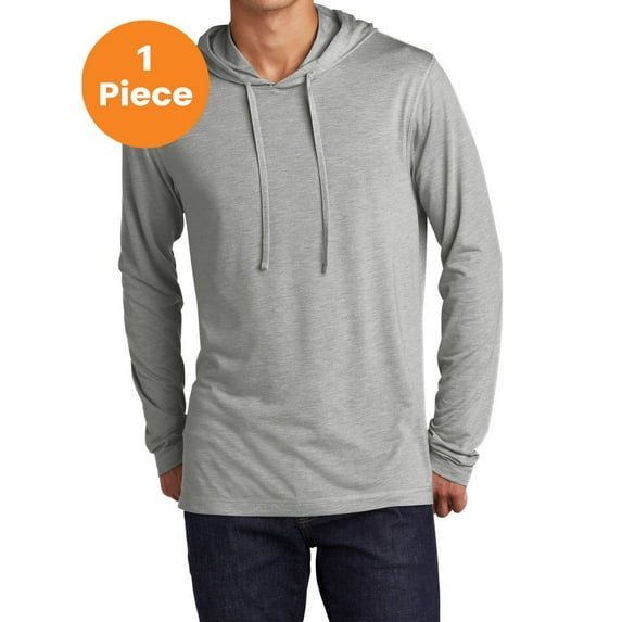 Sport-Tek ST406 PosiCharge Tri-Blend Wicking Long Sleeve Hoodie, Light Grey Heather, 4XL, Mens Hoodies