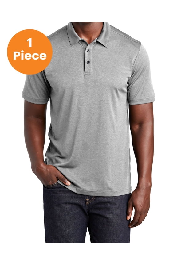 ST467 Endeavor Polo , Light Grey Heather, L, Mens Polo Shirts