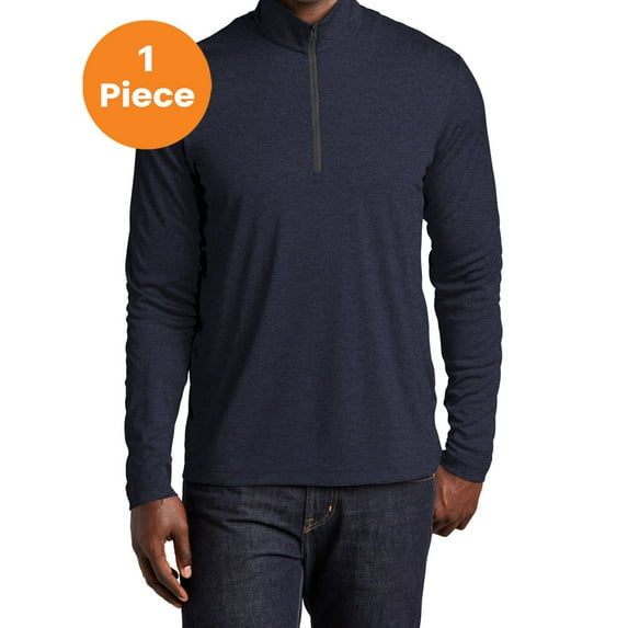 Sport-Tek ST469 Endeavor 1/4-Zip Pullover , Deep Navy Heather, S, Womens Workout Tops