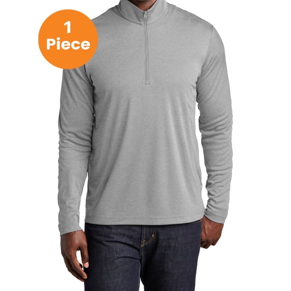 Sport-Tek ST469 Endeavor 1/4-Zip Pullover , Light Grey Heather, 2XL, Mens Hoodies and Sweatshirts