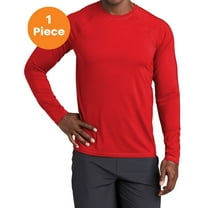 Sport-Tek ST470LS Long Sleeve Rashguard Tee , True Red, 2XL, Mens Clothing, Mens Swimwear