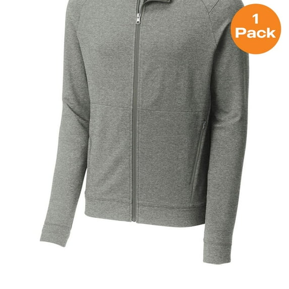 Sport-Tek ST560 Sport-Wick Flex Fleece Full-Zip, Light Grey Heather, 3XL, Men's Athletic Sweatshirts