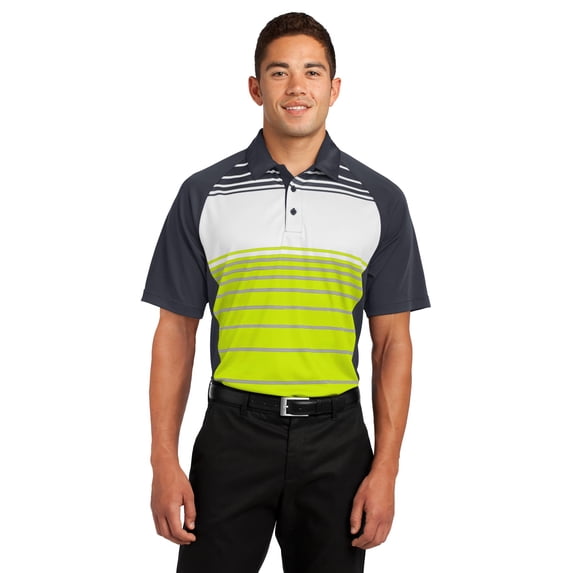 Sport-Tek ST600 Dry Zone Sublimated Stripe Polo, Citron, XL