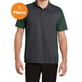 thumbnail image 1 of Sport-Tek ST652 Colorblock Micropique Sport-Wick Polo, Iron Grey/ Forest Green, 4XL, Mens Polo Shirts, 1 of 1