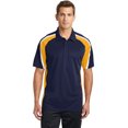 thumbnail image 1 of Sport-Tek ST654 Micropique Mens Tricolor Polo Shirt - True Navy/Gold/White - XL, 1 of 2