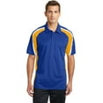 thumbnail image 1 of Sport-Tek ST654 Micropique Mens Tricolor Polo Shirt - True Royal/Gold/White - Large, 1 of 2