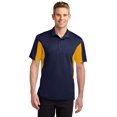 thumbnail image 1 of Sport-Tek ST655 Mens Side Blocked Polo Shirt - True Navy/Gold - Large, 1 of 2
