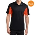 thumbnail image 1 of Sport-Tek ST655 Side Blocked Micropique Sport-Wick Polo, Black/ Deep Orange, M, Mens Polo Shirts, 1 of 1