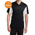 thumbnail image 1 of Sport-Tek ST655 Side Blocked Micropique Sport-Wick Polo, Black/White, 4XL, Mens Polo Shirts, 1 of 1