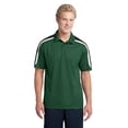 thumbnail image 1 of Sport-Tek ST658 Tricolor Shoulder Micropique Sport-Wick Polo, Forest Green/Black/White, 4XL, 1 of 2