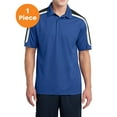 thumbnail image 1 of Sport-Tek ST658 Tricolor Shoulder Micropique Sport-Wick Polo, True Royal/Black/White, XL, Mens Polo Shirts, 1 of 1