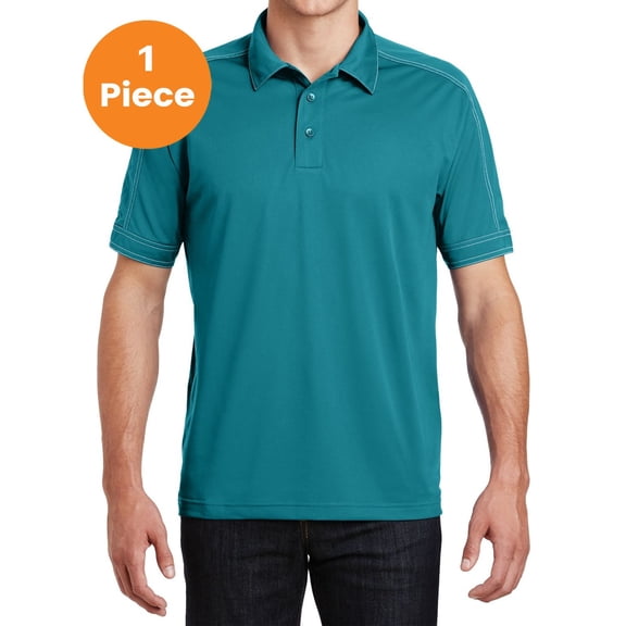 Sport-Tek ST659 Contrast Stitch Micropique Sport-Wick Polo, Tropic Blue, XL, Mens Polo Shirts