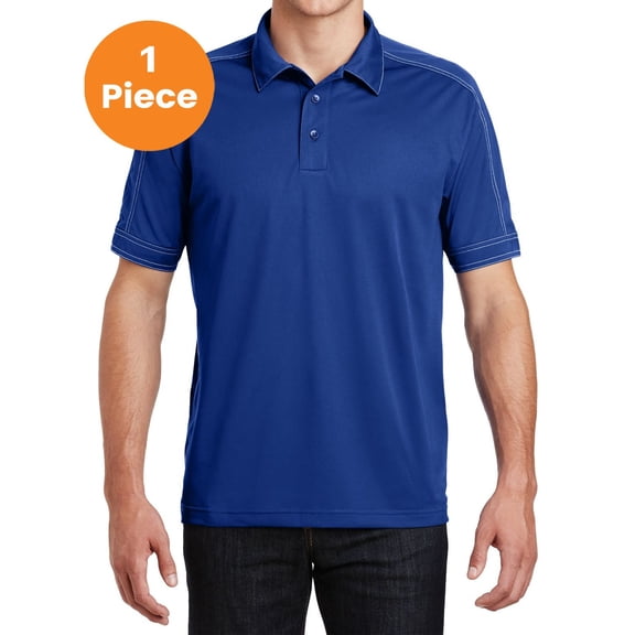 Sport-Tek ST659 Contrast Stitch Micropique Sport-Wick Polo, True Royal, XS, Mens Polo Shirts