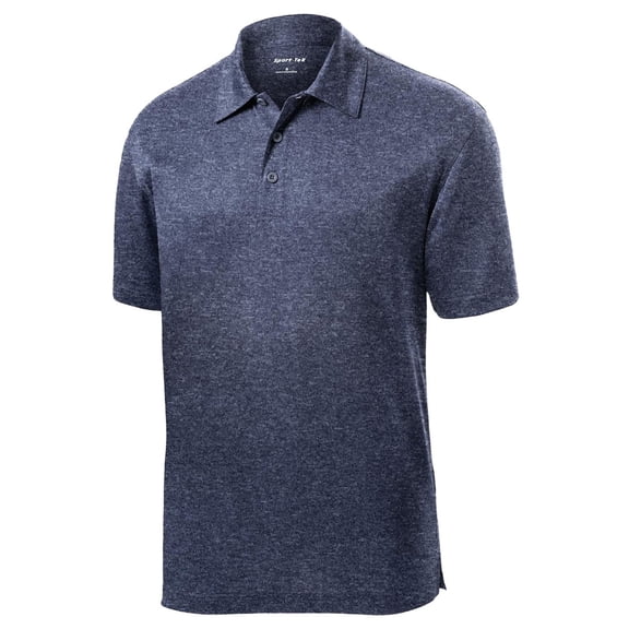 Sport-Tek ST660 Mens Heather Contender Polo T-Shirt, True Navy Heather - 4XL