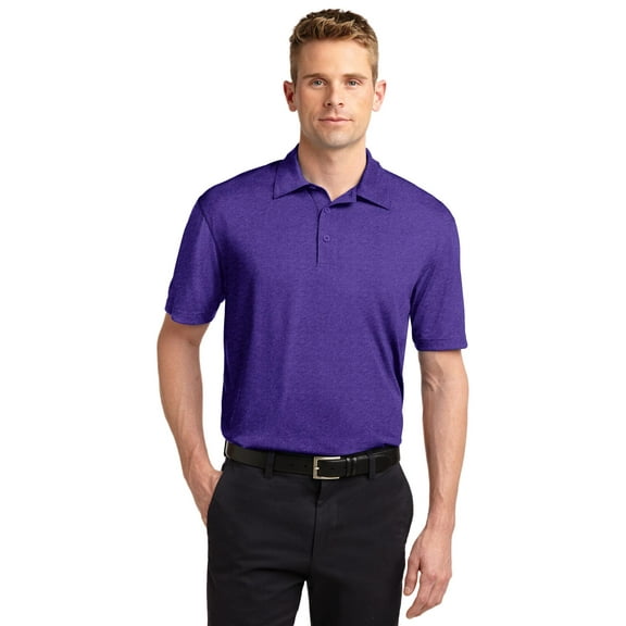 Sport-Tek ST660 Mens Heather Contender Polo T-Shirt, Varsity Purple Heather - 4XL