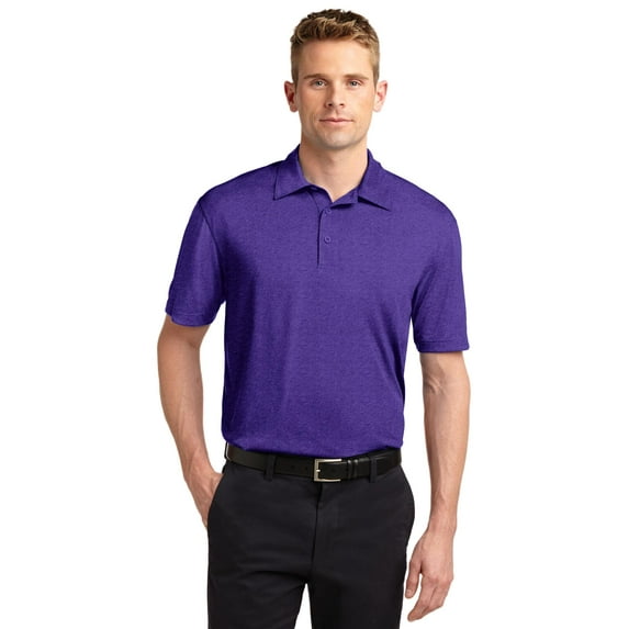 Sport-Tek ST660 Mens Heather Contender Polo T-Shirt, Varsity Purple Heather - 4XL