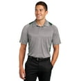 thumbnail image 1 of Sport-Tek ST665 Mens Heather Colorblock Contender Polo T-Shirt, Vintage Heather & Forest Green - 2XL, 1 of 6