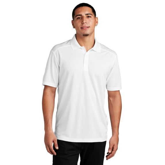 Sport-Tek ST680 Mens PosiCharge Micro-Mesh Polo Tees, White - Large