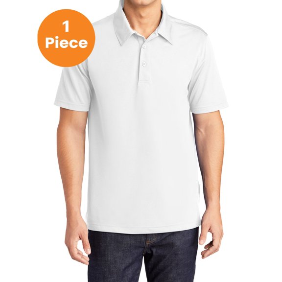 Sport-Tek ST690 PosiCharge Active Textured Polo, White, 3XL, Mens Polo Shirts