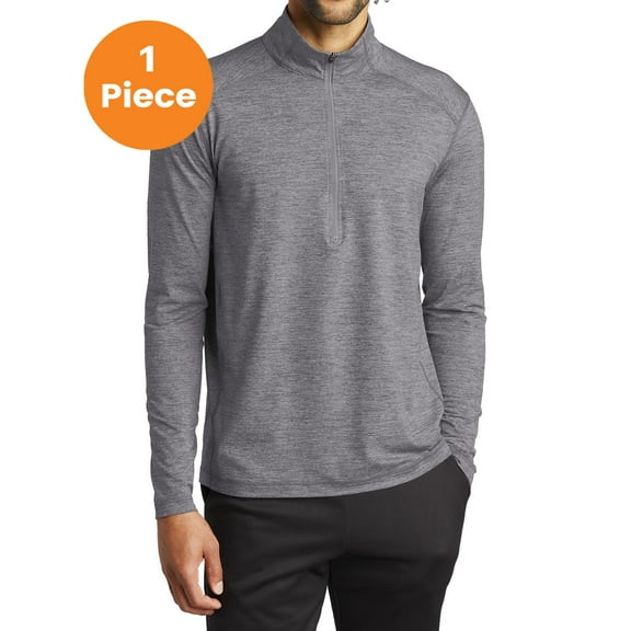 Sport-Tek ST711 Exchange 1.5 Long Sleeve 1/2-Zip Pullover, Grey Heather, XL, Men's Athletic Sweatshirts