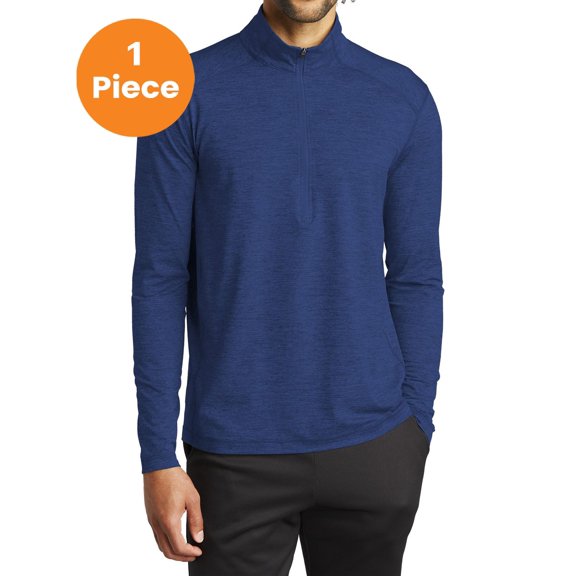 Sport-Tek ST711 Exchange 1.5 Long Sleeve 1/2-Zip Pullover, True Royal Heather, XL, Mens Workout Shirts