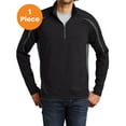 thumbnail image 1 of Sport-Tek ST851 Sport-Wick Stretch 1/2-Zip Colorblock Pullover, Black/ Charcoal Grey, S, Mens Pullover Sweaters, 1 of 1