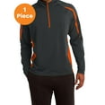 thumbnail image 1 of Sport-Tek ST851 Sport-Wick Stretch 1/2-Zip Colorblock Pullover, Charcoal Grey/ Deep Orange, XL, Mens Cardigans and Zip-up Sweaters, 1 of 1