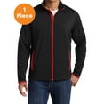 thumbnail image 1 of Sport-Tek ST853 Sport-Wick Stretch Contrast Full-Zip Jacket , Black/ True Red, 3XL, Big and Tall Active Jackets and Hoodies, 1 of 1