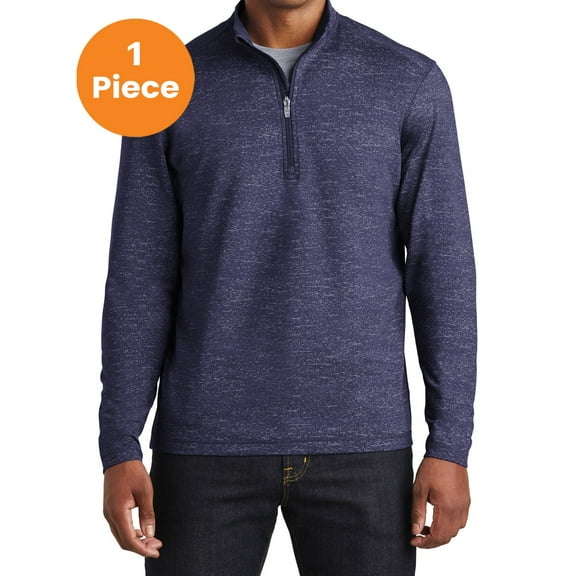 Sport-Tek ST855 Sport-Wick Stretch Reflective Heather 1/2-Zip Pullover, True Navy, XS, Men's Athletic Sweatshirts