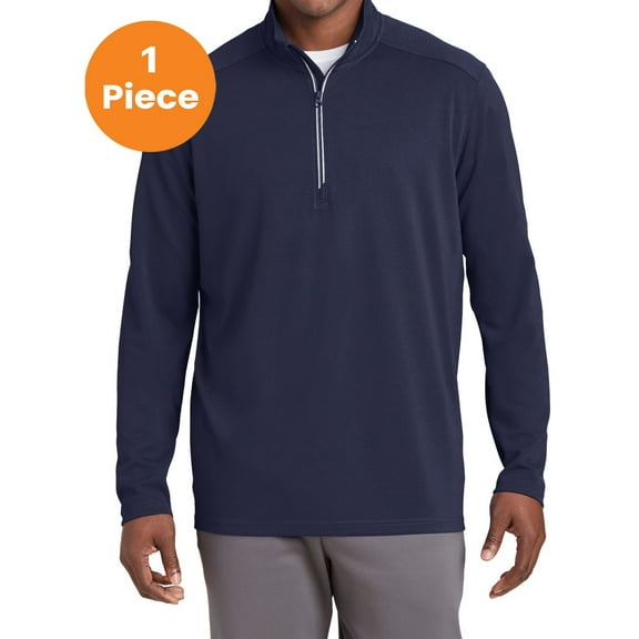 Sport-Tek ST860 Sport-Wick Textured 1/4-Zip Pullover, True Navy, 2XL, Mens Hoodies and Sweatshirts