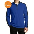 thumbnail image 1 of Sport-Tek ST861 Sport-Wick Textured Colorblock 1/4-Zip Pullover, True Royal/ Black, XL, Mens Sweaters, 1 of 1