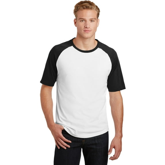 Sport-Tek Short Sleeve Raglan Jersey (T201) White/Black, L