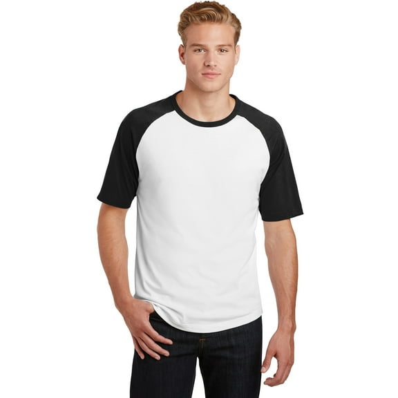 Sport-Tek Short Sleeve Raglan Jersey (T201) White/Black, XL