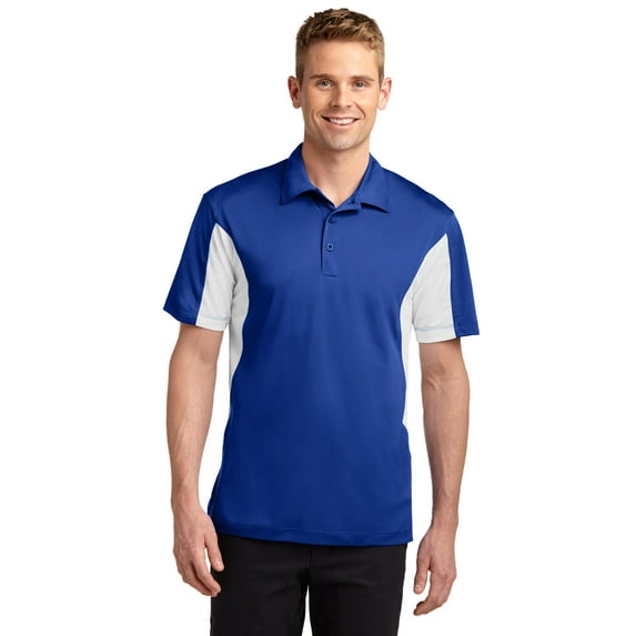 Sport-Tek Side Blocked Micropique Polo (ST655) True Royal/White, S