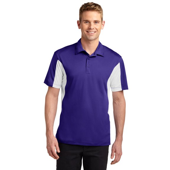 Sport-Tek Side Blocked Micropique Sport Wick Polo-6XL (Purple/White)