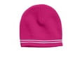 thumbnail image 1 of Sport-Tek Spectator Beanie. STC20 Pink Raspberry/White OSFA, 1 of 2