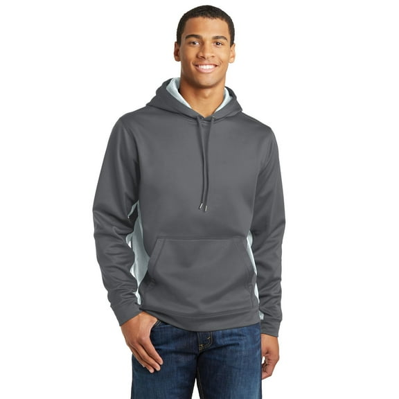 Sport-Tek Sport-Wick CamoHex Fleece Colorblock Hooded Pullover. ST239