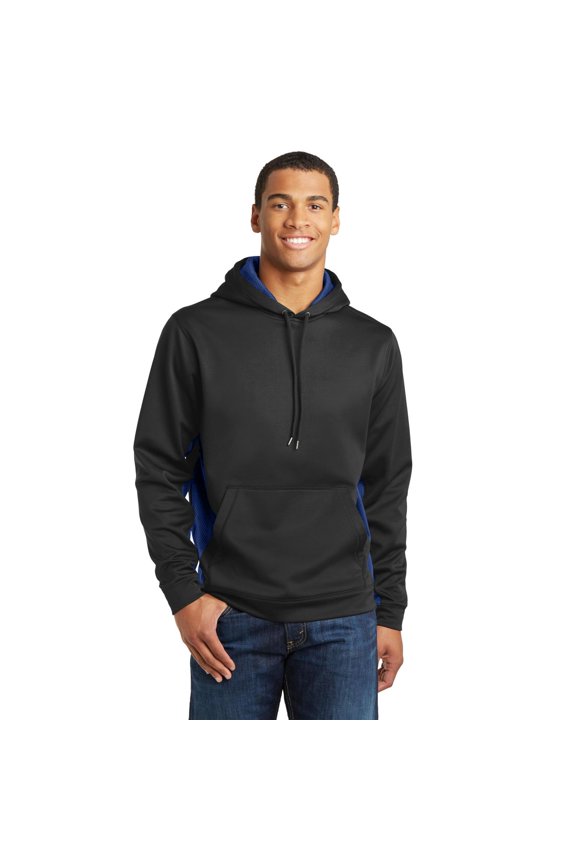 Sport-Wick CamoHex Fleece Colorblock Hooded Pullover. ST239