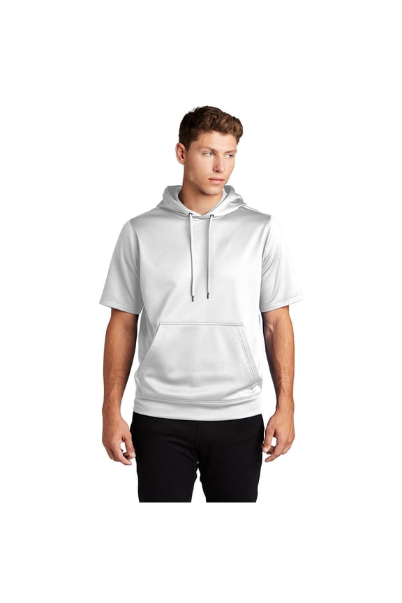 Sport-Wick Fleece Short Sleeve Hooded Pullover. St251