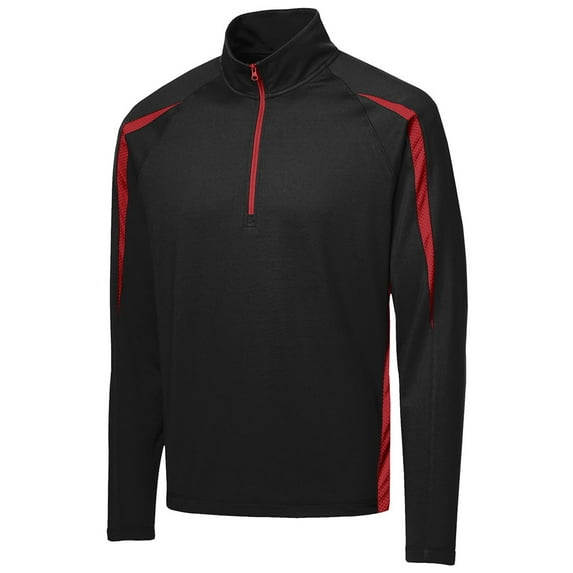 Sport-Tek Sport-Wick Stretch 1/2-Zip Colorblock Pullover. ST851