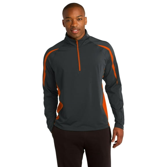 Sport-Tek Sport-Wick Stretch 1/2-Zip Colorblock Pullover
