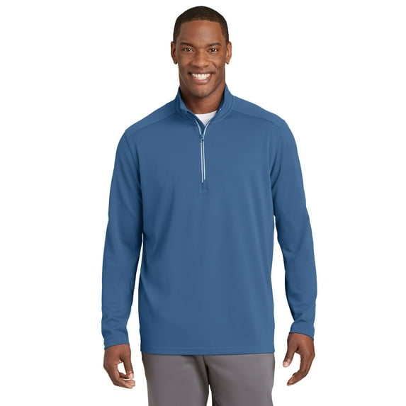 Sport-Tek Sport Wick Textured 1/4 Zip Pullover-3XL (Dawn Blue)