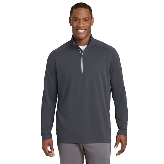 Sport-Tek Sport Wick Textured 1/4 Zip Pullover-M (Iron Grey)