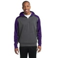 thumbnail image 1 of Sport-Tek St249 Colorblock Tech Fleece 1/4-Zip Hooded Sweatshirt, 1 of 2