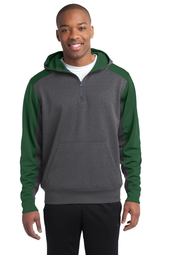 St249 Colorblock Tech Fleece 1/4-Zip Hooded Sweatshirt